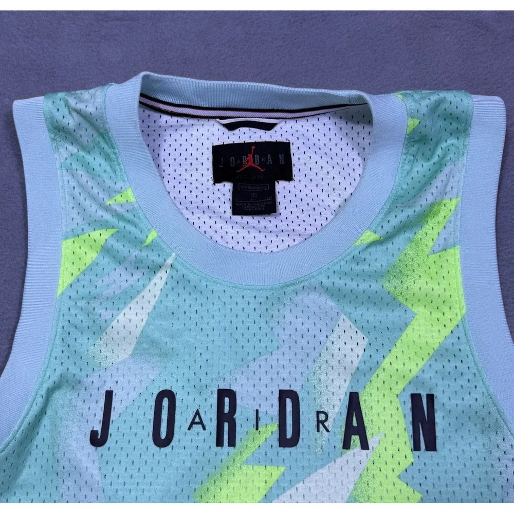 Jordan Basketball Jersey Mens S #23 Aqua Volt Green Jumpman Standard Fit